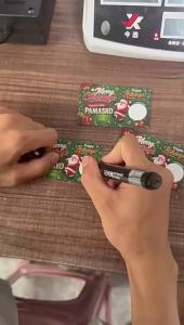 Sacesr 10/20Pcs Self-Scratchable Christmas Scratch Off Cards Handwritten DIY‑Handcraft Scratch Off Tickets Cards Customizable DIY R3K9L