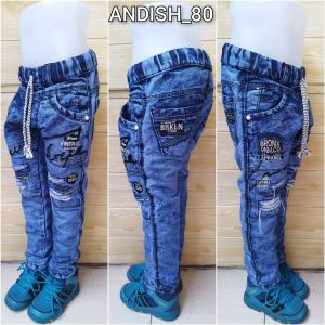 Celana panjang jeans anak laki laki usia 3 - 12 tahun / celana panjang anak cowok model bordir premium