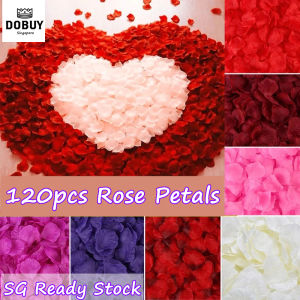 🔥SG LOCAL STOCK🔥1pack 120pcs Artificial Rose Petals Colorful Romantic Wedding Anniversary Silk Rose Flower for Wedding Decoration Roses Supplies