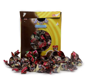 TRUFFLE MILK CHOCO WITH HAZELNUT FLAVOURED CREAM AND CRISPY RICE BY ELVAN{ 250G 500G 1KG }