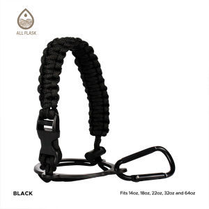 ALLFLASK Paracord Handle for Aquaflask 14 18 22 32 40 & 64oz Wide Mouth Bottles Paracord Carrier Strap Cord with Safety Ring and Carabiner