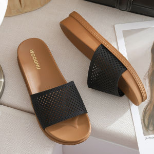 [Free Shipping] Gao Meilun Wooohu New Roman-Style Sandals For Women Summer Outdoor Thick-Soled Wedge Heels Simple Design With A Single Strap