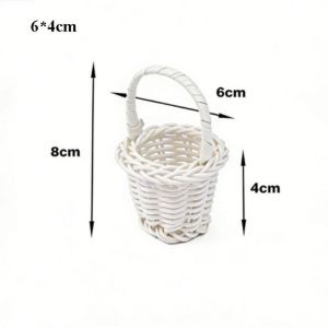 UTOPUS Hand-Woven Flower Storage Basket Beautiful Handmade Round Shape Wicker Flower Basket Storage Baskets For Plant Home Wedding