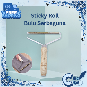 Pembersih Bulu Gagang Kayu / Roller Remover Multifungsi / Alat Pembersih Serat Bulu Murah