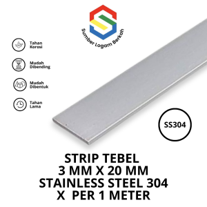 strip tebel 3 mm x 20 mm stainless steel 304