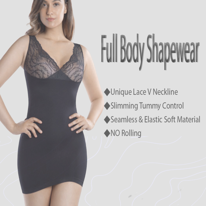 +MD Women's Full Body Shapewear Firm Control Seamless Slip V