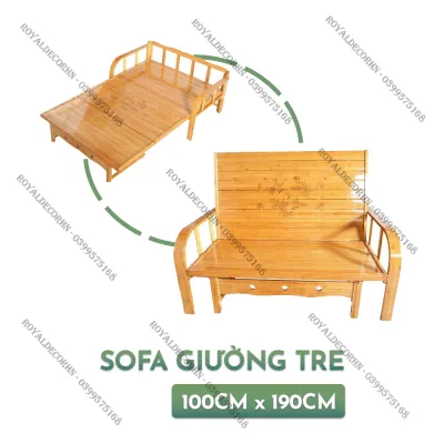 [BÁN CHẠY] Ghế sofa giường tre thông minh ROYALDECORHN giường gấp gọn làm ghế chất liệu tre giường tre bà đẻ tiện lợi