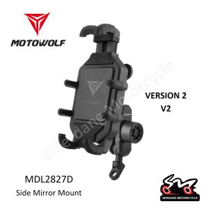 MOTOWOLF MDL2827 V2 Fast Charging Wired/Wireless Charge USB Wired Phone Holder Motorcycle Camera Mount Pemegang Telefon
