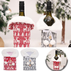 Newest Christmas Wine Bottle Dust Cover New Year Gift Christmas Decorations for Home Dinner Table Decor