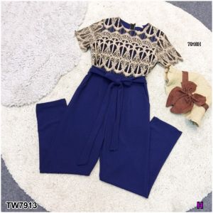 Jumpsuit ชุดจั้มสูทขายาว แขนสั้น TT7913