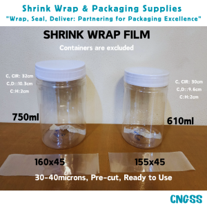 200pcs Shrink Wrap Plastic Packaging Shrinkable Plastic Sealer Film for Bottle Container Lengua Jar