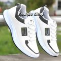 S54 Sepatu olahraga pria cowok cowo sekolah sport lari murah hitam putih. 