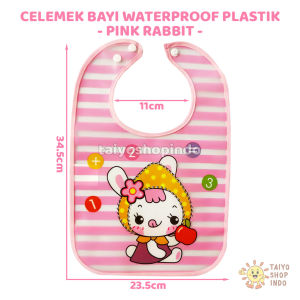 TAIYO Celemek Bayi Plastik Waterproof Slabber Baby Bib Motif Kartun Animal Bahan EVA Anti Air Tahan Lama