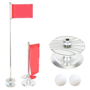 Golf Pin Flag Hole Cup Set Golf Putter Swing Training Practice Tool Golf Flagstick Hole Cup for Putting Green Mat