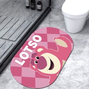 Thảm lau chân Losto hình gấu dâu siêu thấm hút  chống trơn trượt kích thước 40x60cm dày 5mm Trùm Sỉ Gia Thành