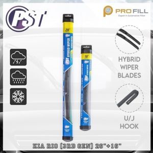 PST Hybrid Wiper Blade Set [Rubber Type] - Kia Rio (3rd Gen) 2012-17 26"+16"