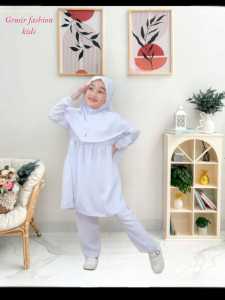 BAJU STELAN PUTIH POLOS MANASIK ANAK PEREMPUAN