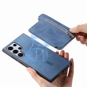 2 in 1 Magnetic Cards Solt Zipper Wallet Leather Detachable Case For Samsung Galaxy S24 Ultra S23 Plus A05 A55 A15 A25 Bag Cover