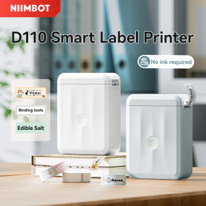 NIIMBOT D110 Thermal Label Printer Portable Bluetooth Inkless Label Maker Home Beauty Office Communication Switch Sticker Smart Wireless No Ink Label Machine Included Label Paper
