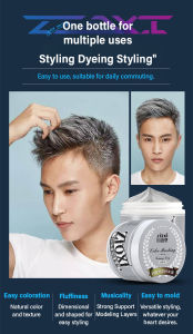 Mens colored hair mud natural black gray hair dyed silver white hair wax hair grandma hair mud