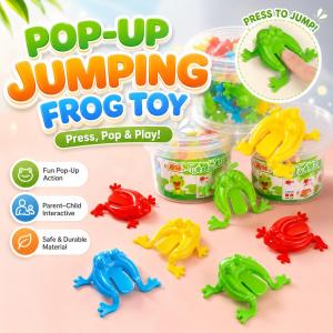 Mainan Katak Melompat 🐸 Jumping Frog Toy Press to Jump Bouncing Kids Interactive Educational Toy Random 1PCS