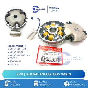 KVB RUMAH ROLLER ASSY SET KOMPLIT VARIO 110 KARBU / BEAT FI / SCOOPY SPACY FI / ROLER / KIRIAN CVT