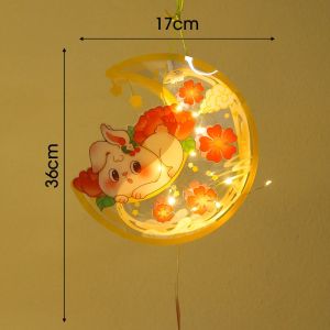 DIY Chinese Lantern Mid Autumn Festival LED Rabbit Lantern Hanging Lamps Party Decor Kids Childrens Gift