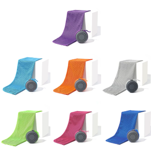 Exercise Cooling Towel with EVA Storage Beach Towel Quick Drying Towel Perfect for Outdoor Activity Gym Enthusiasts