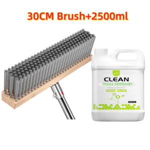 B1T1 Heavy Stainless Bristle Brush AND Moss removal agent 2500ML Large packaging Moss Clean | Swimming Pool Clean