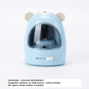 【DAILY ESSENTIAL】 Tenwin 8017 Electric Pencil Sharpener | Battery or USB | Helical Blade