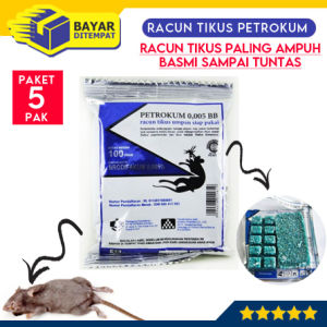 [Paket 5 Pak] Racun Tikus PETROKUM Umpan Pembasmi Basmi Tuntas Manjur Obat Anti Curut