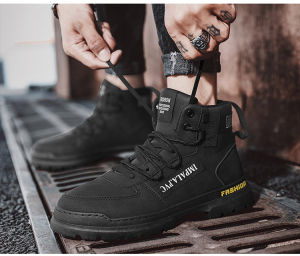 Giày thể thao nam cổ cao Bản Đẹp đế tăng chiều cao 5cm phun da K651