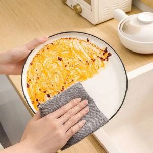 20Pcs/Set Washable Microfiber Cloth Tear-off Roll Super Absorbent Non-stick Oil Kitchen Cleaning Rag