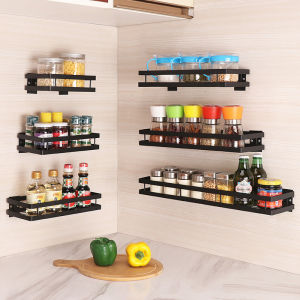 JustLiving Kitchen Storage Racks Free Punching Wall Kitchen Spice Hanging Storage Rack shelf Bathroom Organizer(No Drill)