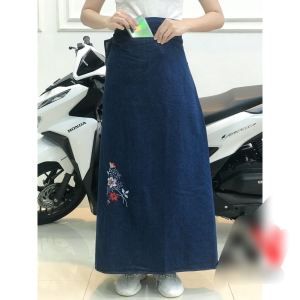 Váy chống nắng váy chống nắng xẻ tà jean nút bấm - SHOP TRANG S.SELL
