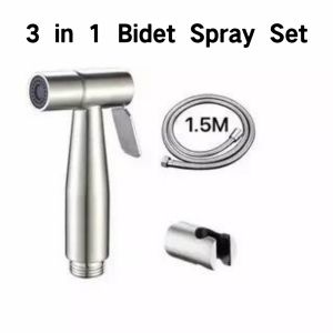 【SUN】Toilet spray gun with hose 304 bathroom bidet suit steel two in one wall mounted matte bidet spray suit