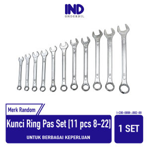 Kunci-Alat-Perkakas-Petukangan Pas-Ring-Bulat Set 11 Pcs-Biji 8-22 Open End Wranch 8-22