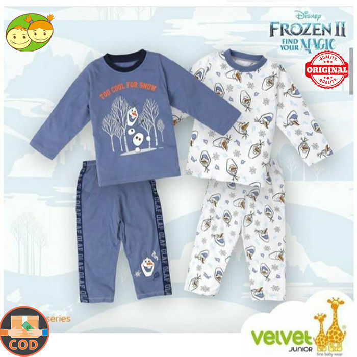 Baby Ay Shop 2 Stell Velvet Piyama Bamboo Cotton Series Frozen Boy 2 sd 6 Tahun - 2