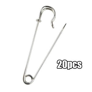 20pcs 75MM Heavy Duty Safety Pins Extra Large Blanket Pins Steel for DIY Crafts Hat Skirts Blankets