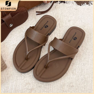 STOMPION Korean Flip Flops for Women Fashion Slippers for Women Casual Retro Sandals
