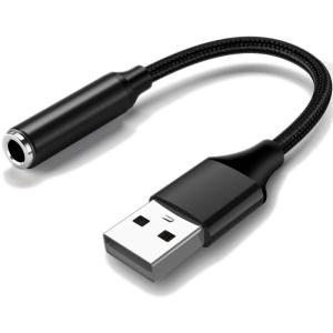 USB To 3.5mm Headsets Cable Travel Friendly Design Wide Compatibility for Multiple Systems