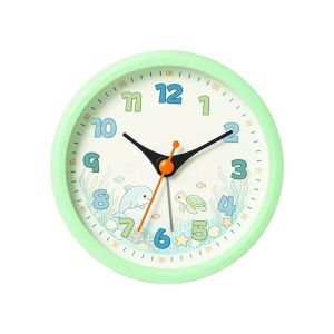 STYLETENK Non-ticking Alarm Clock Silent with Night Light Desk Clock Cartoon Wake-up Clock Bedroom