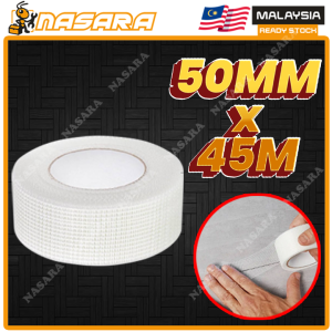 Nasara 50mm 100mm 150mm X 45m Fiberglass Mesh Tape Drywall Joint Tape Self Adhesive Partition Tape / Tape Jaring Fiber / 玻璃纤维胶带
