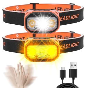 USB Rechargeable LED HeadlampUltra-Bright Headlight with 6 ModesUSB Charging45 Lumens ° AdjustableLong-Lasting for CampingRunning and more