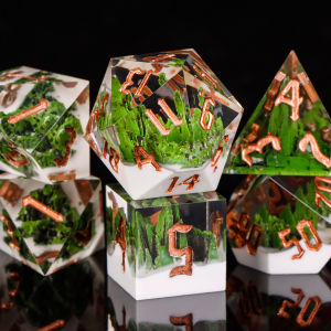 Mountain Dice Set d and d dice Sharp Edged Resin Dice D&D Dice Set Handmade Polyhedral Dice Set for Dungeons and Dragons