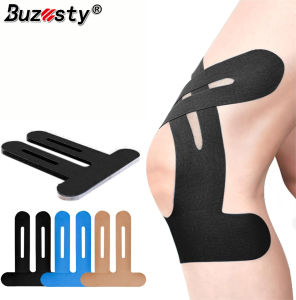 Buzesty Precut Kinesiology Tape for Knees 10 Pcs - Knee Support & Stability Knee Pain Relief Athletic Tape - Waterproof & Elastic Breathable Hypoallergenic Latex-Free Tape