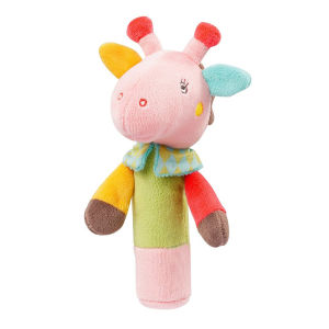 Baby Hand Cranking Bell Animal BB Stick Sounder Bell Kid Plush Educational Toys