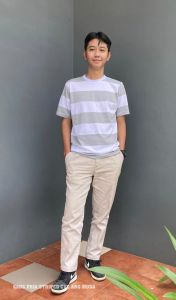 Aldira Kaos Couple Oversize Terbaru2023 Pria dan Wanita Motif Salur / Kaos Oversize / Baju