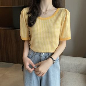QJshop เสื้อยืดคอกลมลายตาราง👏ผ้าเบาใส่สบายไม่มีผ้าแบบนี้อีกแล้ว🔥ราคานี้ทำให้เสื้อของคุณต้องลุกเป็นไฟเพราะความเสริมความมีเสน่ห์