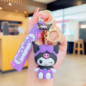 Gantungan Kunci Lucu 3D Kuromi + Tali Tulisan Kuromi & Mini Head Kuromi + Kaitan Keychain Tas Key Chain Disney Karakter Kartun Gantungan Kunci Motor Mobil Rumah Bag Hadiah Gift Souvenir Ultah Ulang Tahun